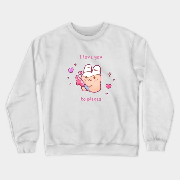 I Love You to Pieces Crewneck Sweatshirt by Jellygeist